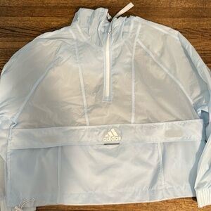 Adidas cropped blue wind breaker